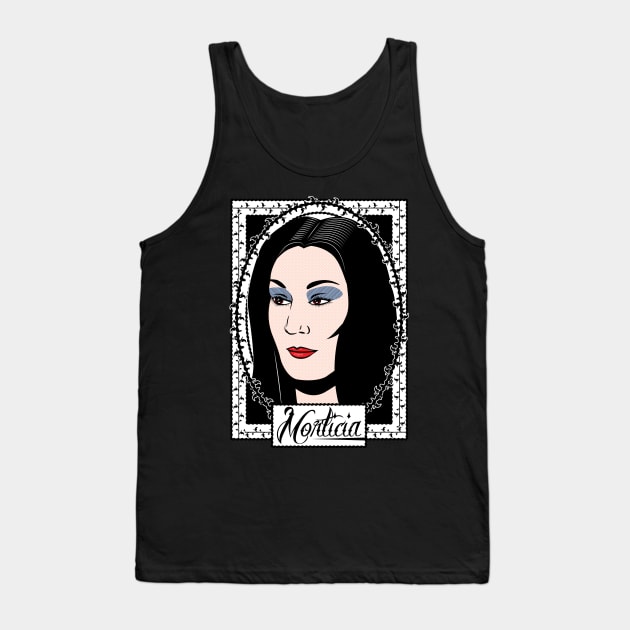 Morticia Addams Adams Family Anjelica Huston Tank Top by RevLevel